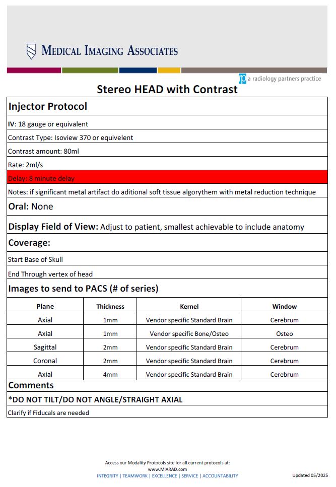 CT Stereo HEAD with Contrast 5-2025